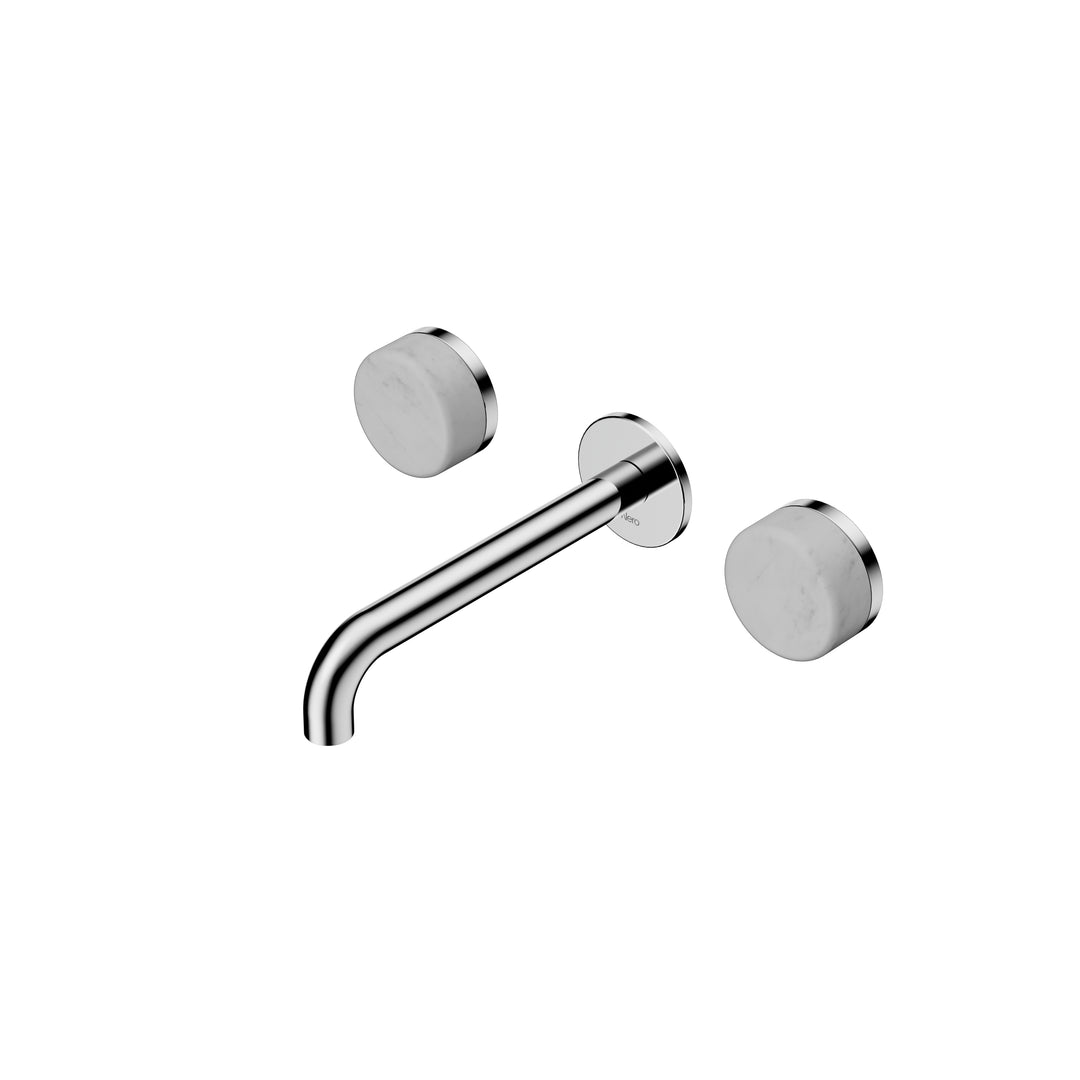 Nero Serenity Wall Basin Set 160/185/220mm - Carrara Handle Chrome / 185mm