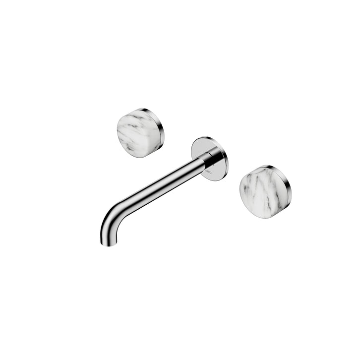 Nero Serenity Wall Basin Set 160/185/220mm - Arabescato Corchia Handle Chrome / 185mm