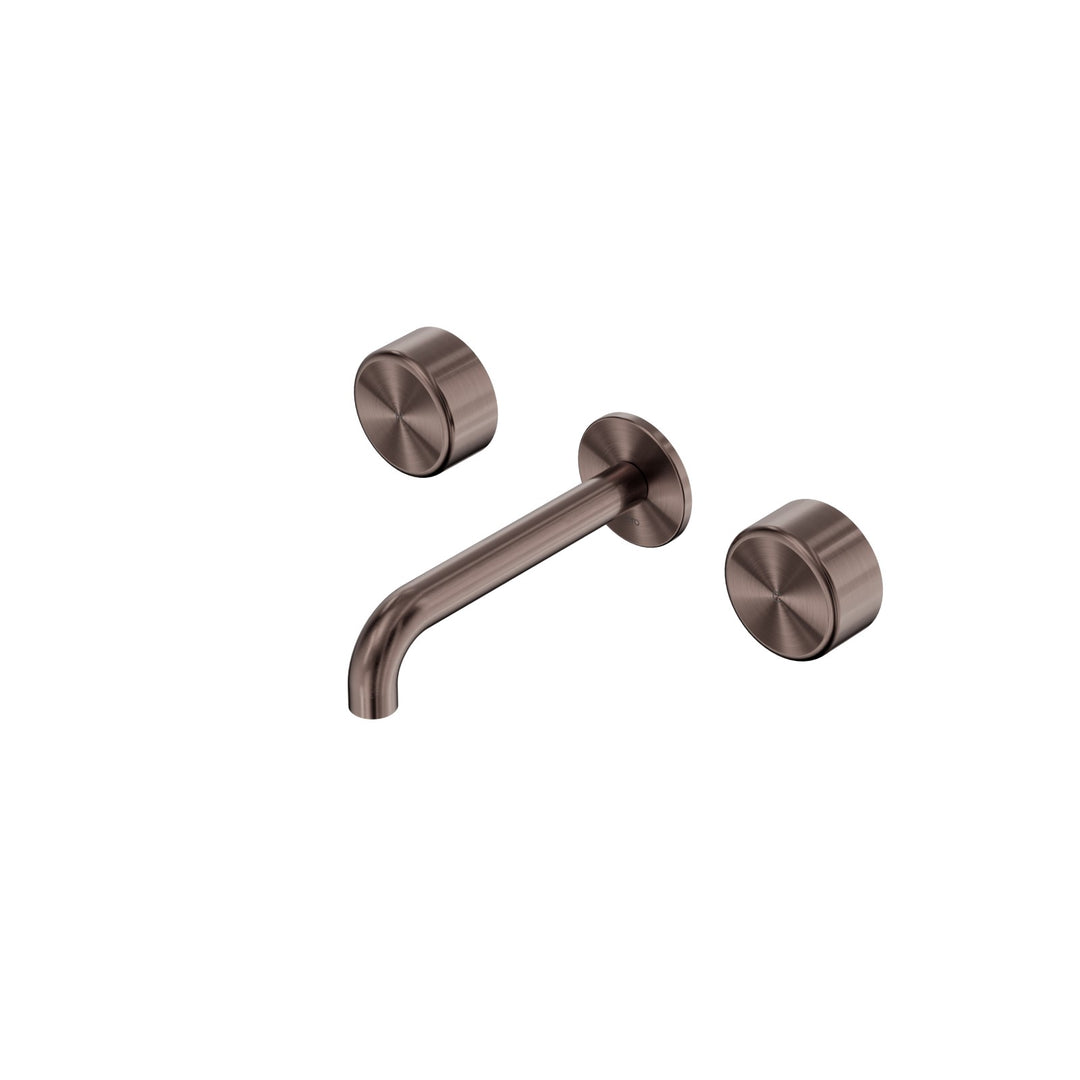 Nero Serenity Wall Basin Set 160/185/220mm - Metal Handle Brushed Bronze / 185mm