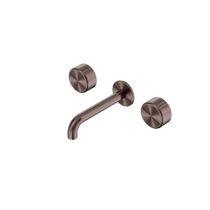 Nero Serenity Wall Basin Set 160/185/220mm - Metal Handle Brushed Bronze / 185mm