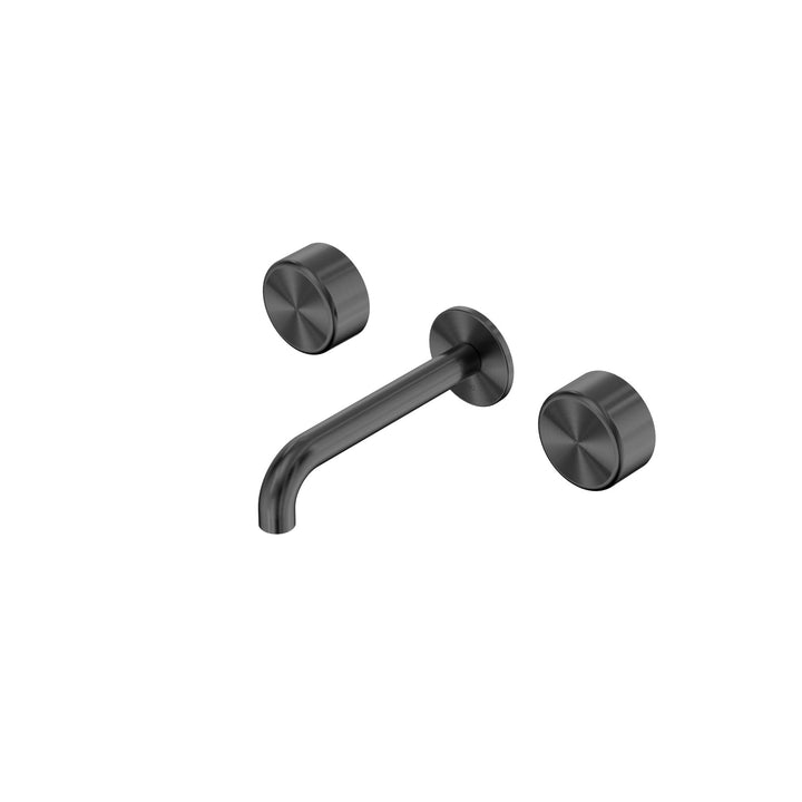 Nero Serenity Wall Basin Set 160/185/220mm - Metal Handle Gun Metal / 185mm