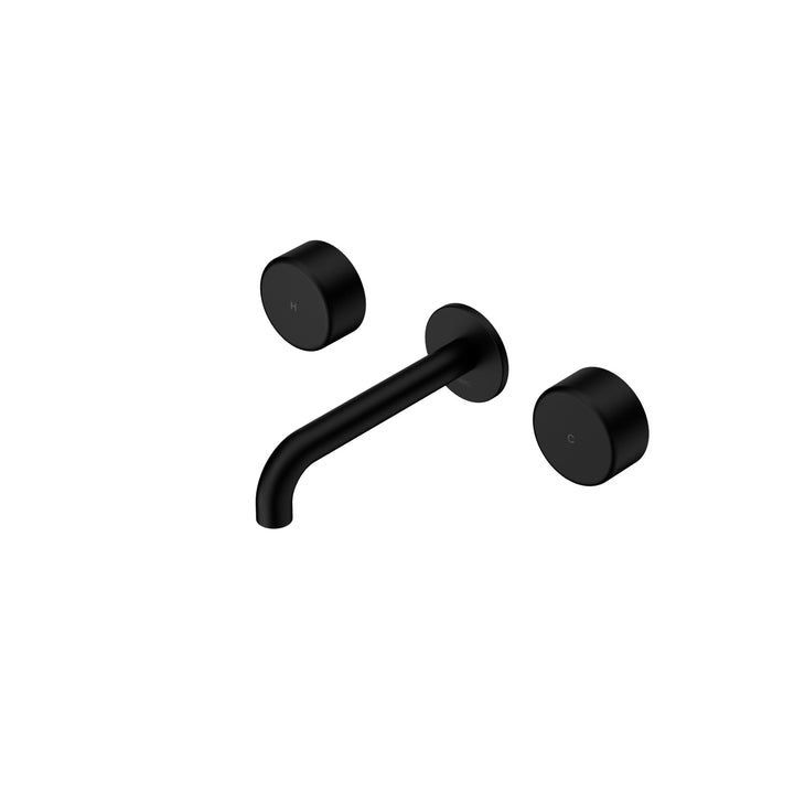 Nero Serenity Wall Basin Set 160/185/220mm - Metal Handle Matte Black / 185mm