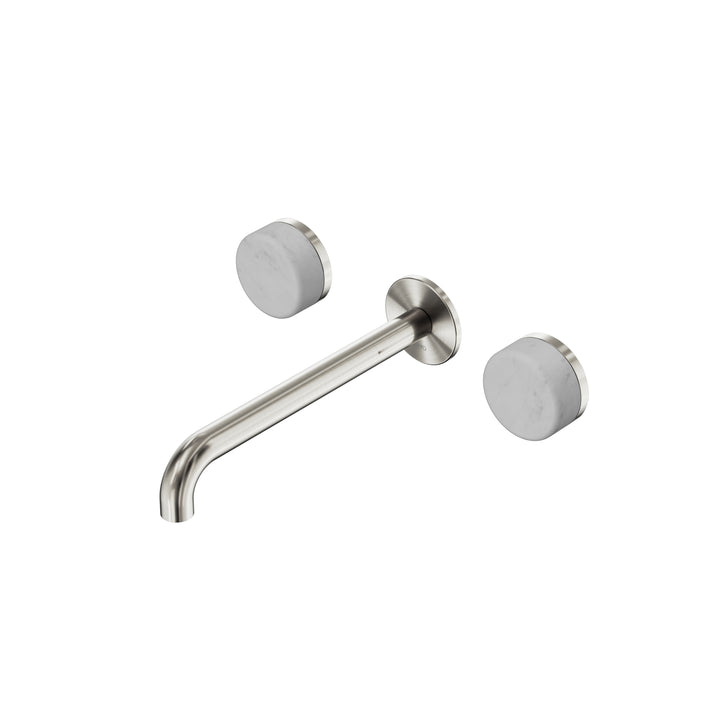 Nero Serenity Wall Basin Set 160/185/220mm - Carrara Handle Brushed Nickel / 220mm