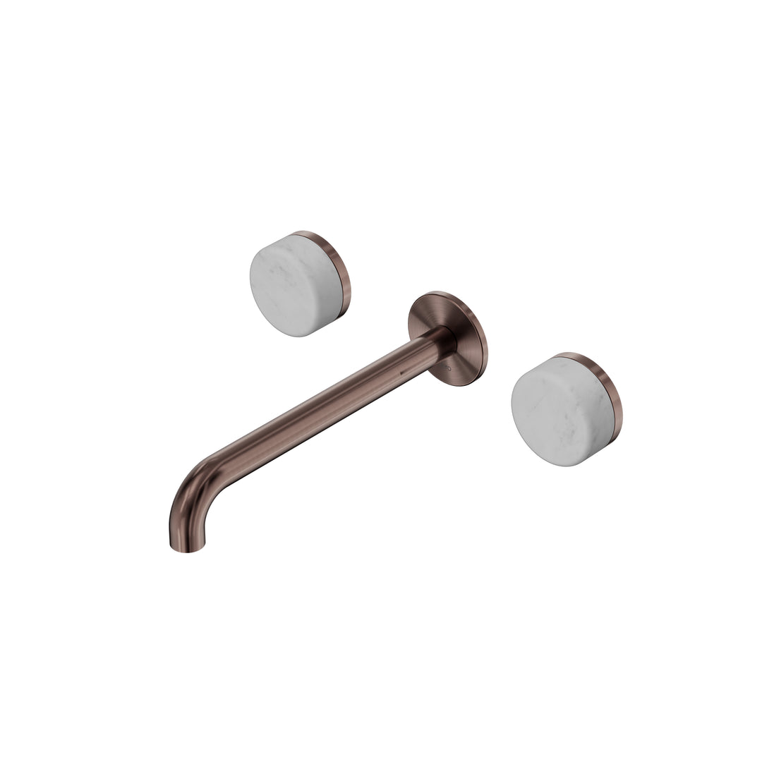 Nero Serenity Wall Basin Set 160/185/220mm - Carrara Handle Brushed Bronze / 220mm
