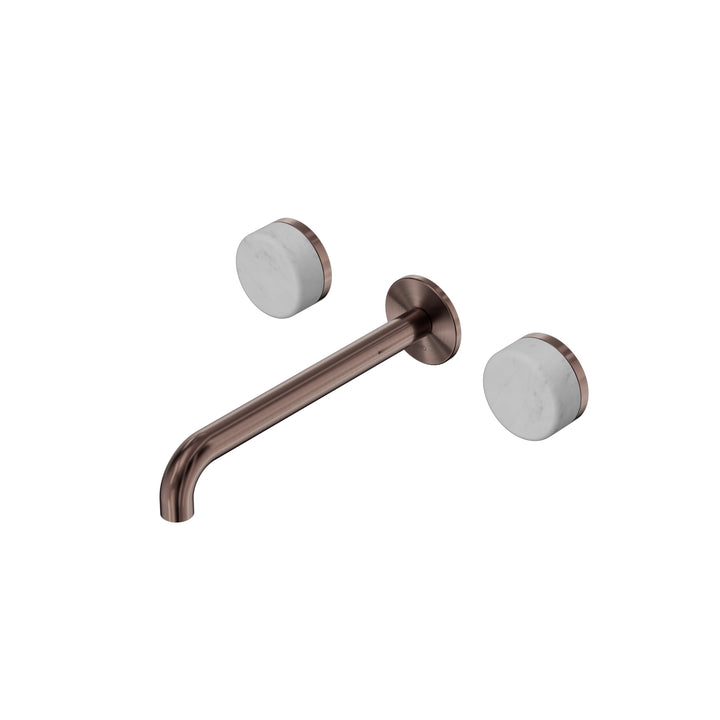 Nero Serenity Wall Basin Set 160/185/220mm - Carrara Handle Brushed Bronze / 220mm