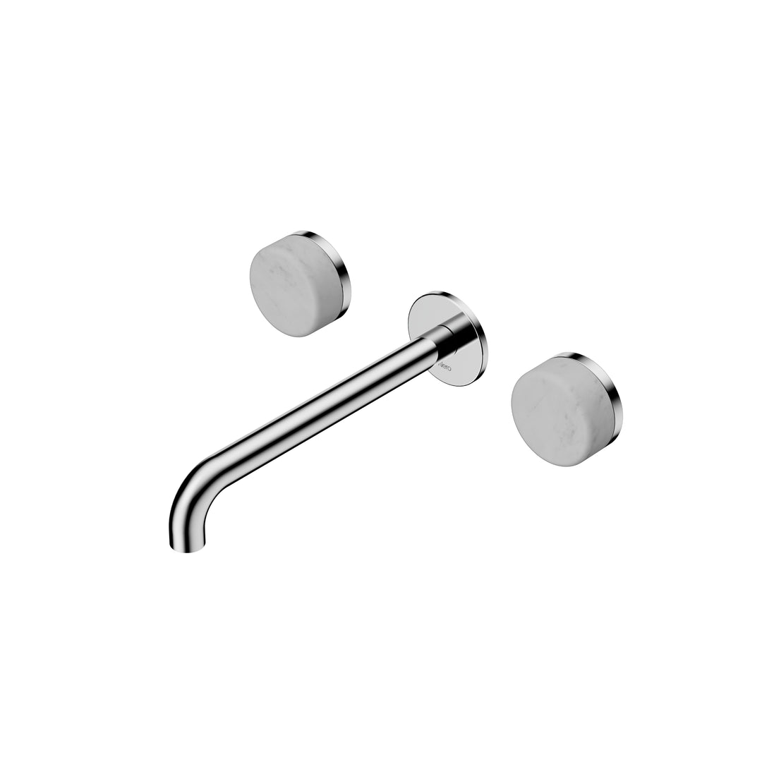 Nero Serenity Wall Basin Set 160/185/220mm - Carrara Handle Chrome / 220mm