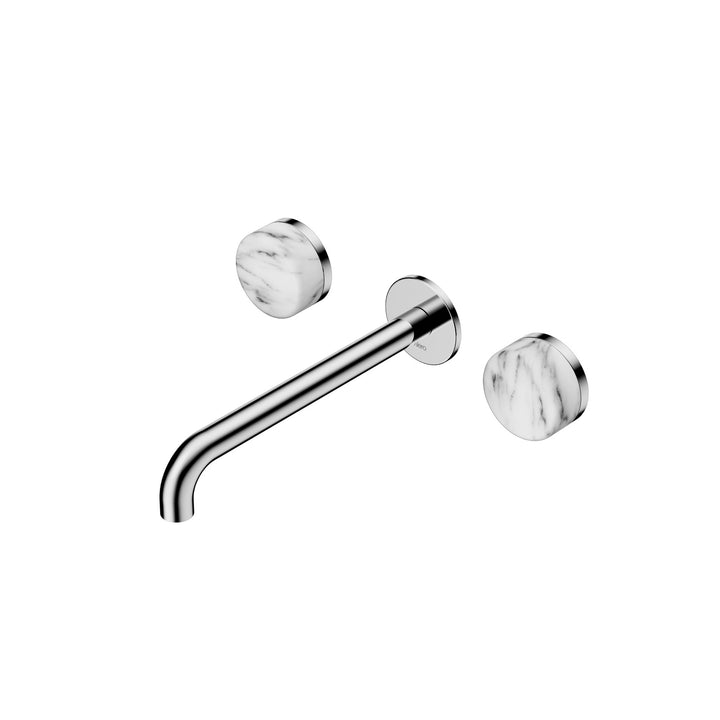 Nero Serenity Wall Basin Set 160/185/220mm - Arabescato Corchia Handle Chrome / 220mm