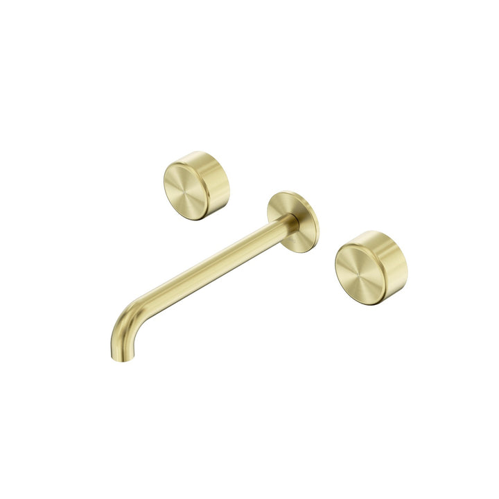 Nero Serenity Wall Basin Set 160/185/220mm - Metal Handle Brushed Gold / 220mm
