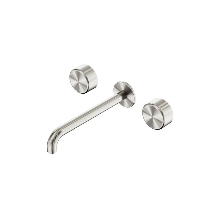 Nero Serenity Wall Basin Set 160/185/220mm - Metal Handle Brushed Nickel / 220mm