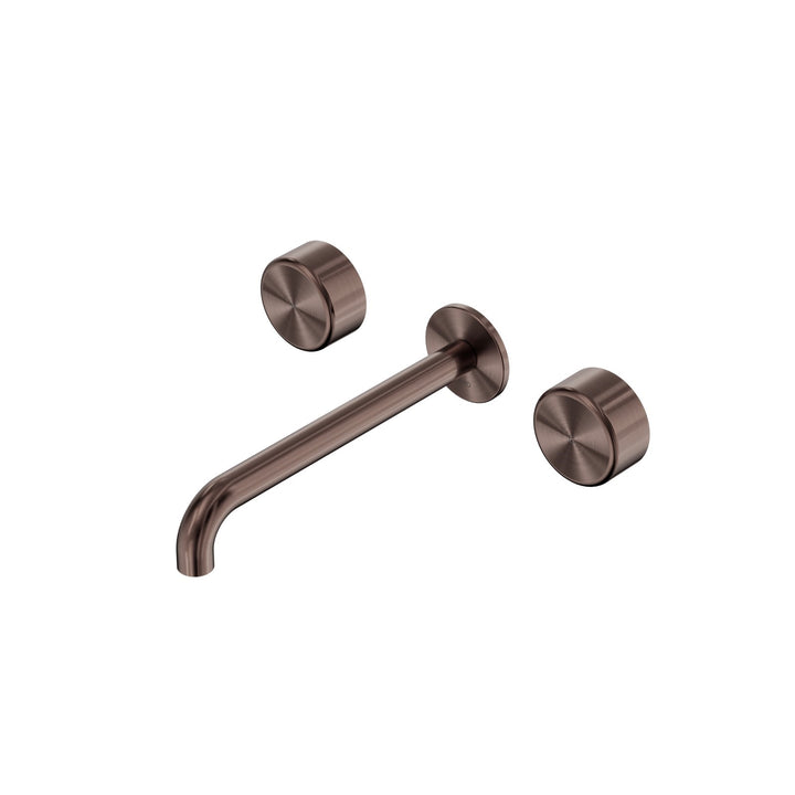 Nero Serenity Wall Basin Set 160/185/220mm - Metal Handle Brushed Bronze / 220mm
