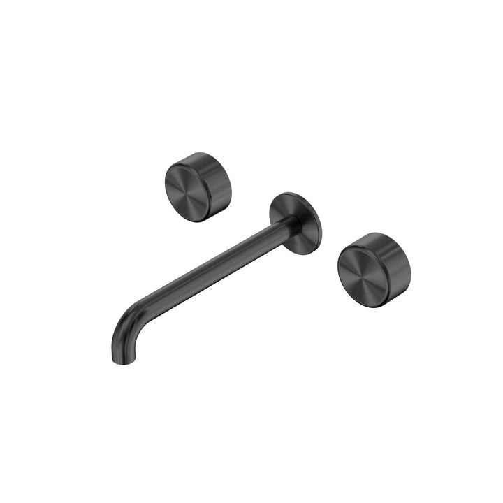 Nero Serenity Wall Basin Set 160/185/220mm - Metal Handle Gun Metal / 220mm