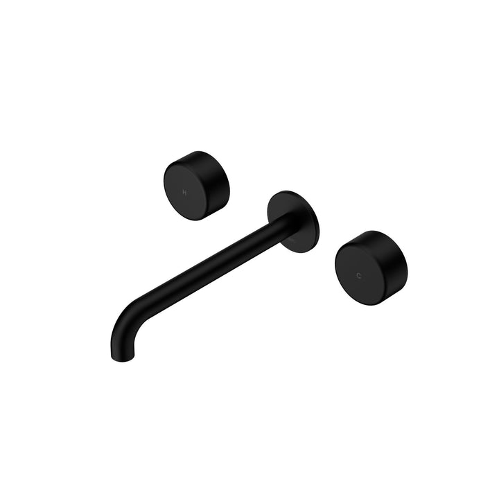 Nero Serenity Wall Basin Set 160/185/220mm - Metal Handle Matte Black / 220mm