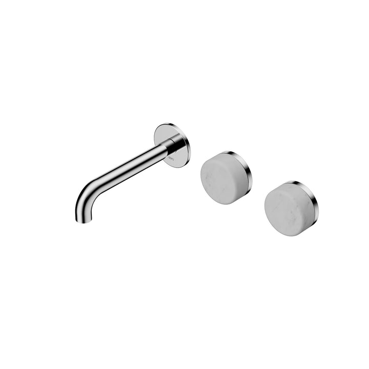 Nero Serenity Wall Basin Set 160/185/220mm Offset - Carrara Handle Chrome / 160mm