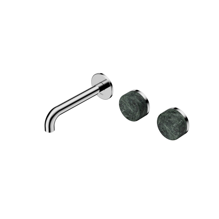 Nero Serenity Wall Basin Set 160/185/220mm Offset - Verde Alpi Handle Chrome / 160mm