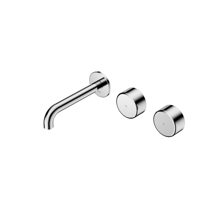 Nero Serenity Wall Basin Set 160/185/220mm Offset - Metal Handle Chrome / 160mm