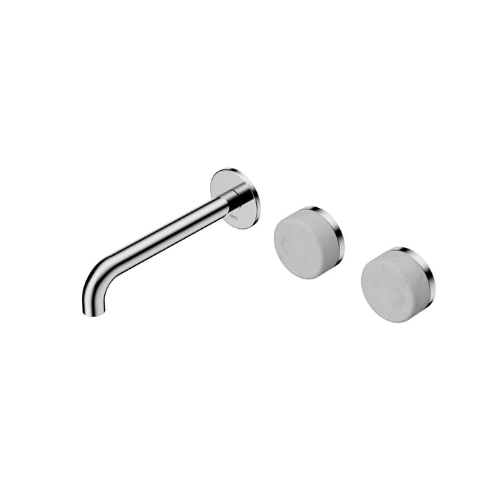 Nero Serenity Wall Basin Set 160/185/220mm Offset - Carrara Handle Chrome / 185mm