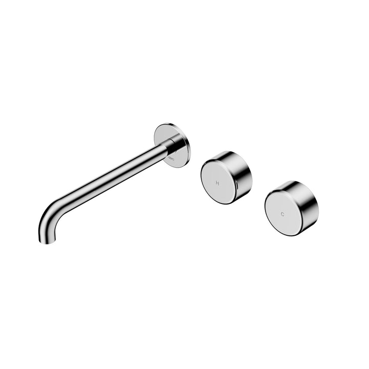 Nero Serenity Wall Basin Set 160/185/220mm Offset - Metal Handle Chrome / 220mm