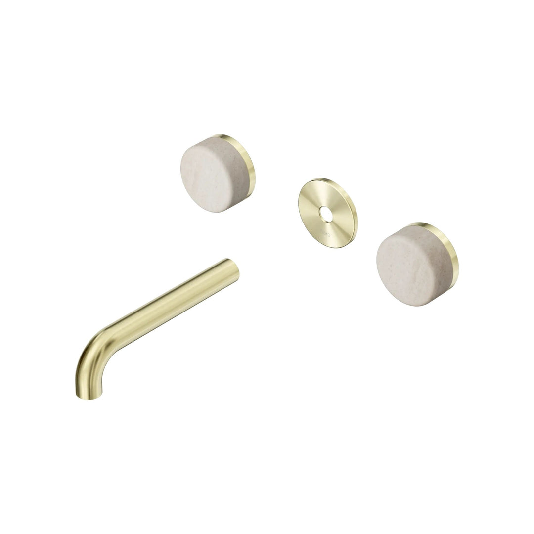 Nero Serenity Wall Basin Set Trim Kit 160/185/220mm - Rome Travertine Handle