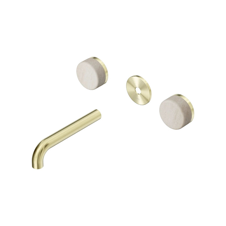 Nero Serenity Wall Basin Set Trim Kit 160/185/220mm - Rome Travertine Handle