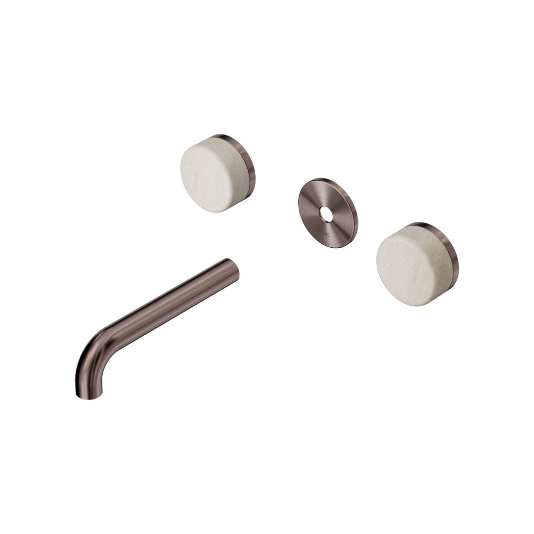 Nero Serenity Wall Basin Set Trim Kit 160/185/220mm - Rome Travertine Handle