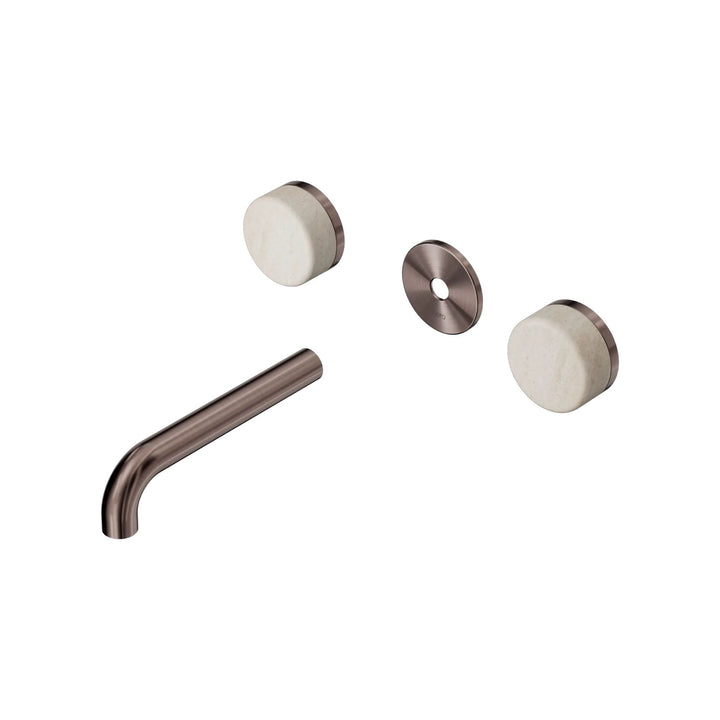 Nero Serenity Wall Basin Set Trim Kit 160/185/220mm - Rome Travertine Handle