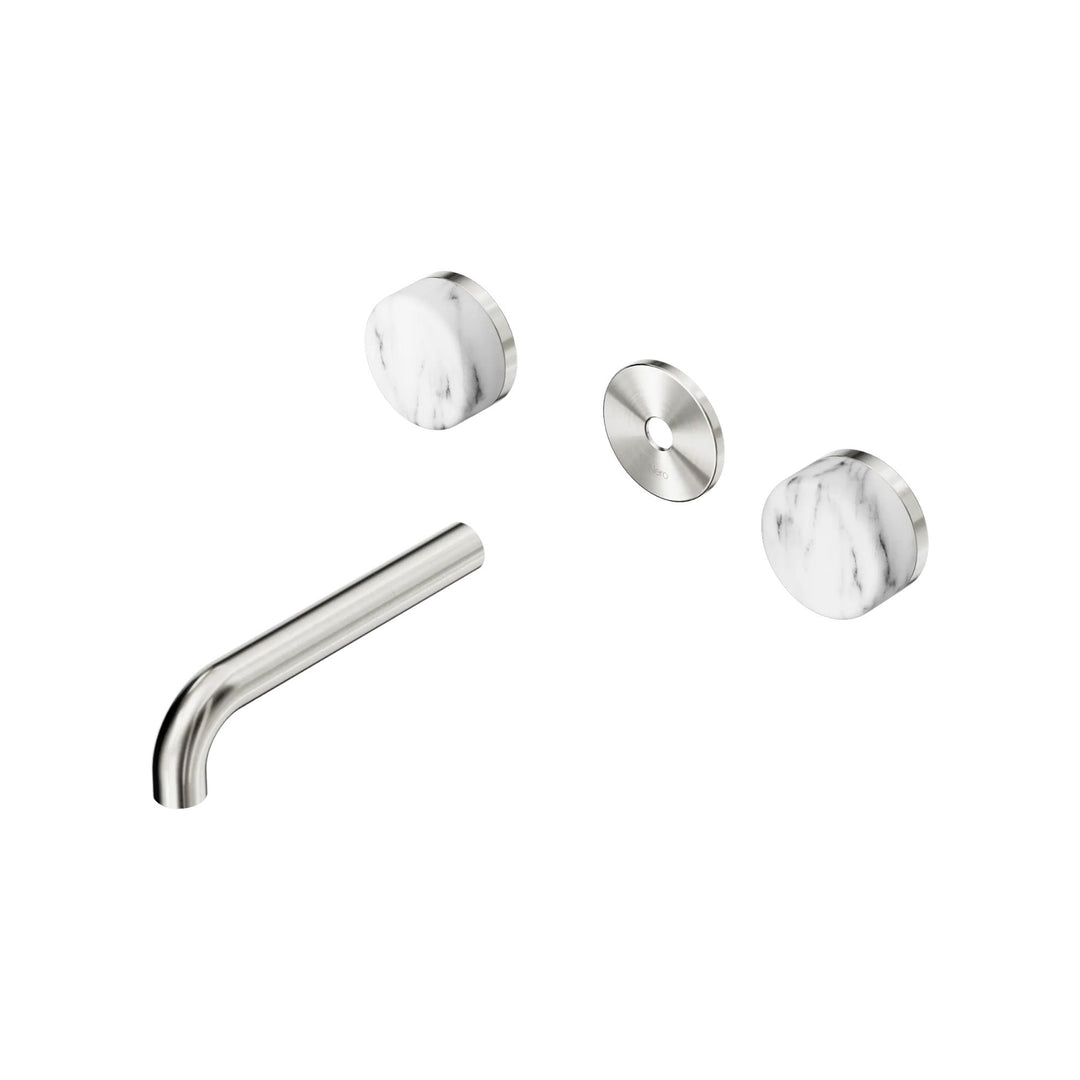 Nero Serenity Wall Basin Set Trim Kit 160/185/220mm - Arabescato Corchia Handle