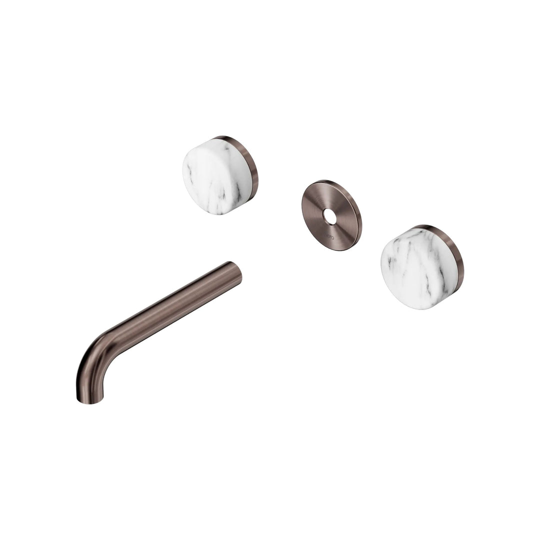 Nero Serenity Wall Basin Set Trim Kit 160/185/220mm - Arabescato Corchia Handle