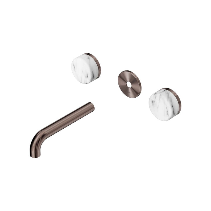 Nero Serenity Wall Basin Set Trim Kit 160/185/220mm - Arabescato Corchia Handle