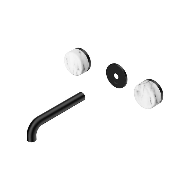 Nero Serenity Wall Basin Set Trim Kit 160/185/220mm - Arabescato Corchia Handle