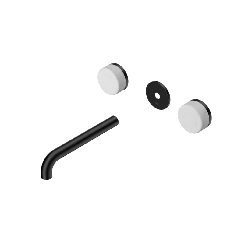 Nero Serenity Wall Basin Set Trim Kit 160/185/220mm - Carrara Handle - Design 10