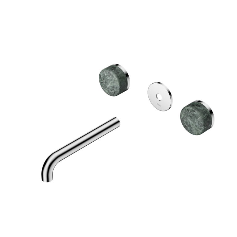 Nero Serenity Wall Basin Set Trim Kit 160/185/220mm - Verde Alpi Handle - Design 10