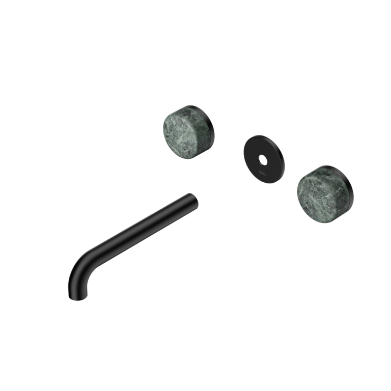 Nero Serenity Wall Basin Set Trim Kit 160/185/220mm - Verde Alpi Handle - Design 10
