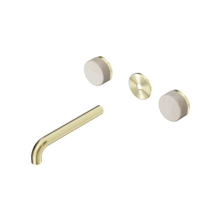 Nero Serenity Wall Basin Set Trim Kit 160/185/220mm - Rome Travertine Handle