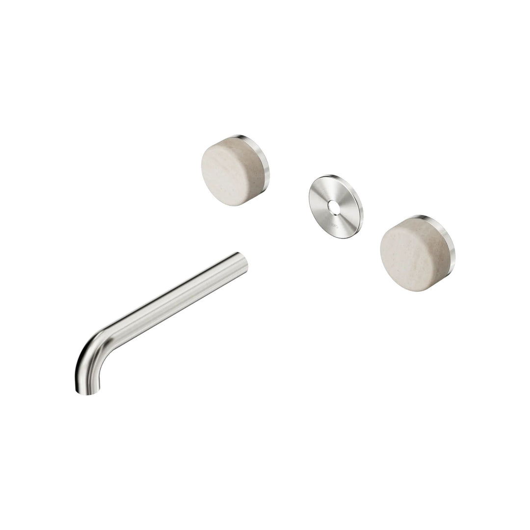 Nero Serenity Wall Basin Set Trim Kit 160/185/220mm - Rome Travertine Handle