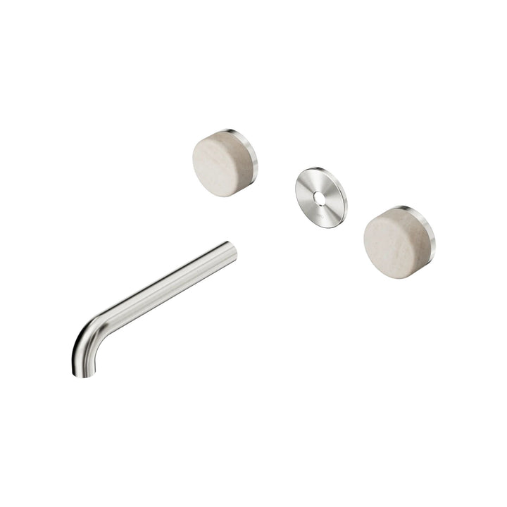 Nero Serenity Wall Basin Set Trim Kit 160/185/220mm - Rome Travertine Handle