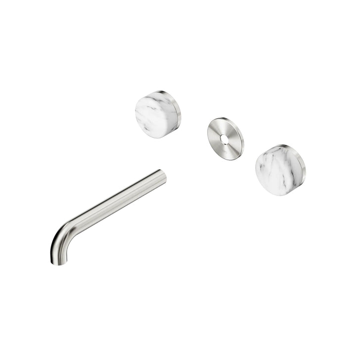 Nero Serenity Wall Basin Set Trim Kit 160/185/220mm - Arabescato Corchia Handle