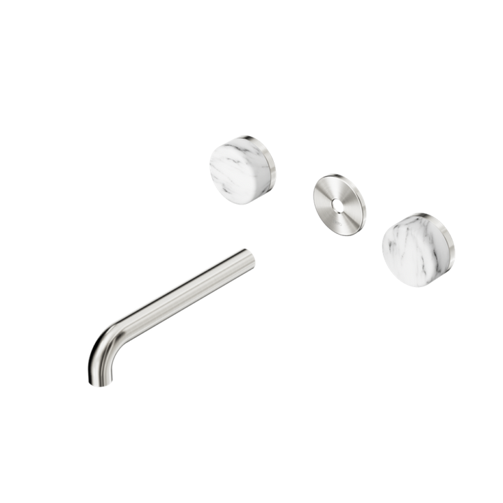 Nero Serenity Wall Basin Set Trim Kit 160/185/220mm - Arabescato Corchia Handle - Design 10