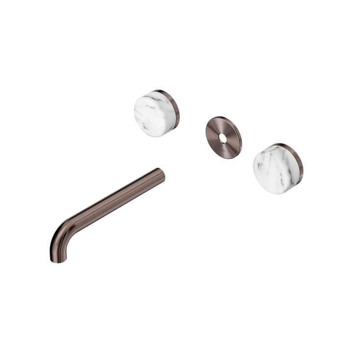 Nero Serenity Wall Basin Set Trim Kit 160/185/220mm - Arabescato Corchia Handle