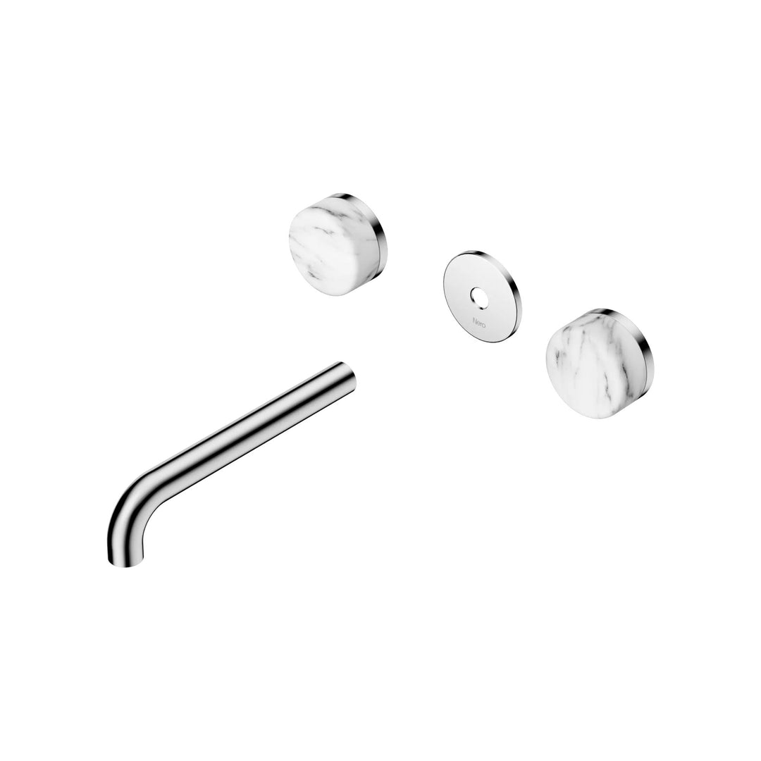Nero Serenity Wall Basin Set Trim Kit 160/185/220mm - Arabescato Corchia Handle