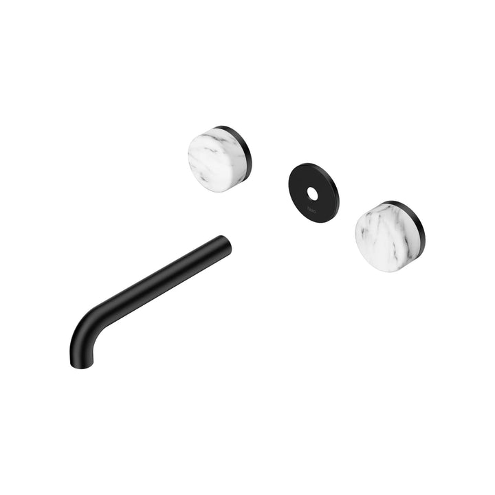 Nero Serenity Wall Basin Set Trim Kit 160/185/220mm - Arabescato Corchia Handle