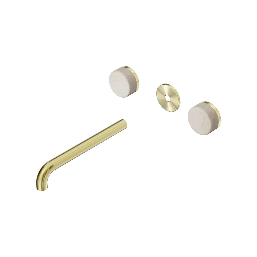 Nero Serenity Wall Basin Set Trim Kit 160/185/220mm - Rome Travertine Handle