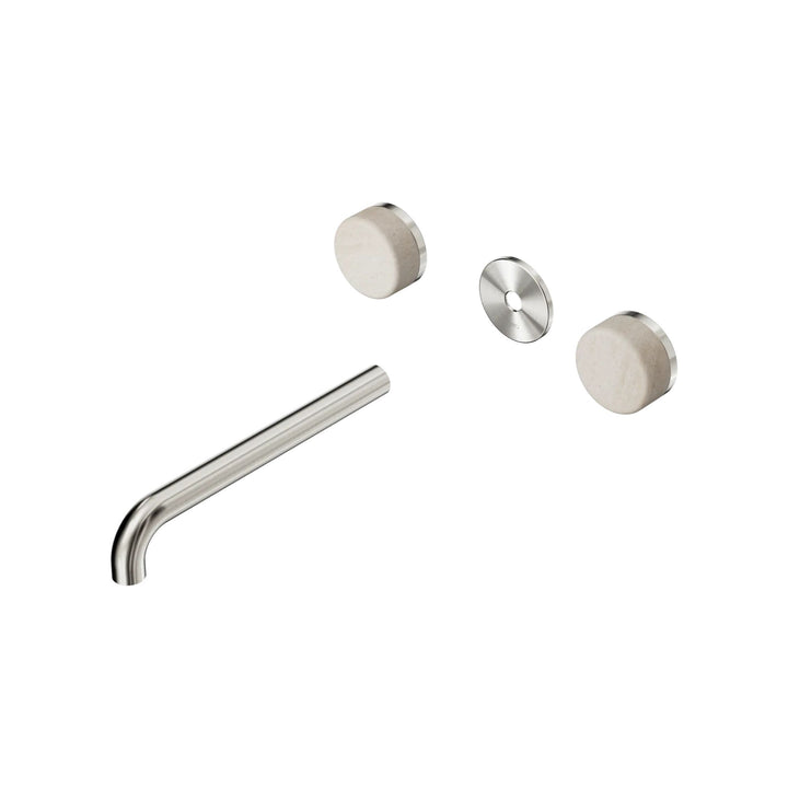 Nero Serenity Wall Basin Set Trim Kit 160/185/220mm - Rome Travertine Handle