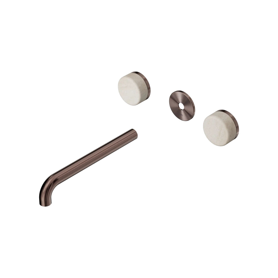 Nero Serenity Wall Basin Set Trim Kit 160/185/220mm - Rome Travertine Handle