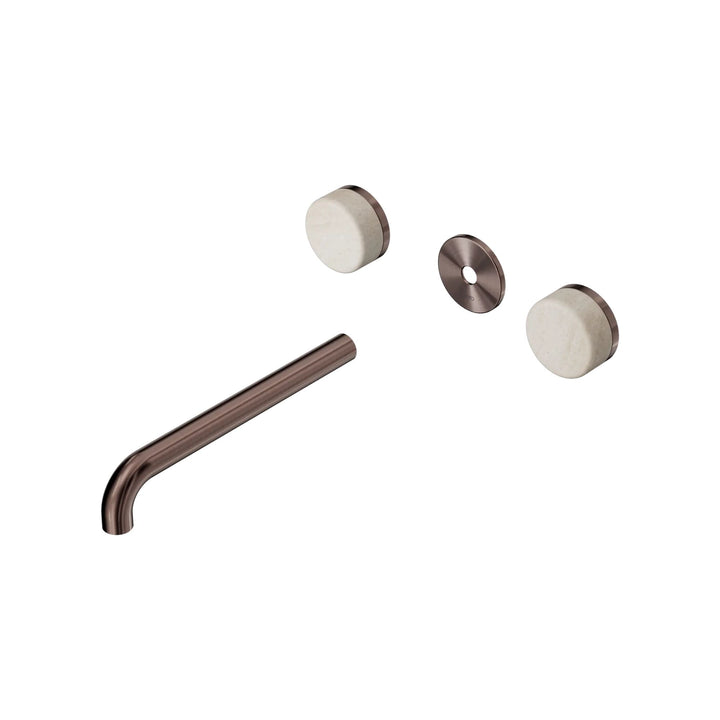 Nero Serenity Wall Basin Set Trim Kit 160/185/220mm - Rome Travertine Handle