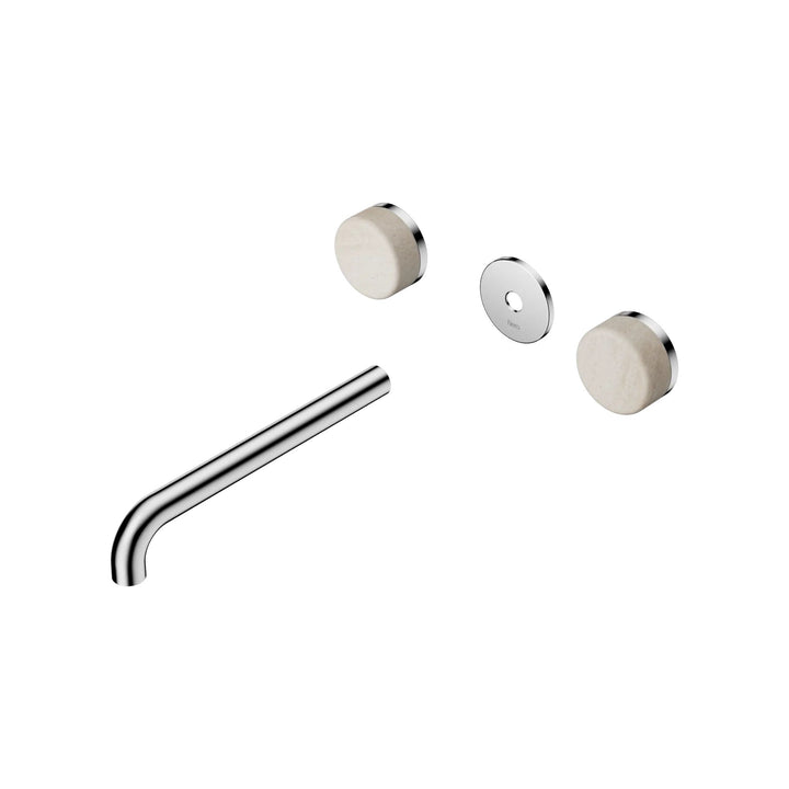 Nero Serenity Wall Basin Set Trim Kit 160/185/220mm - Rome Travertine Handle