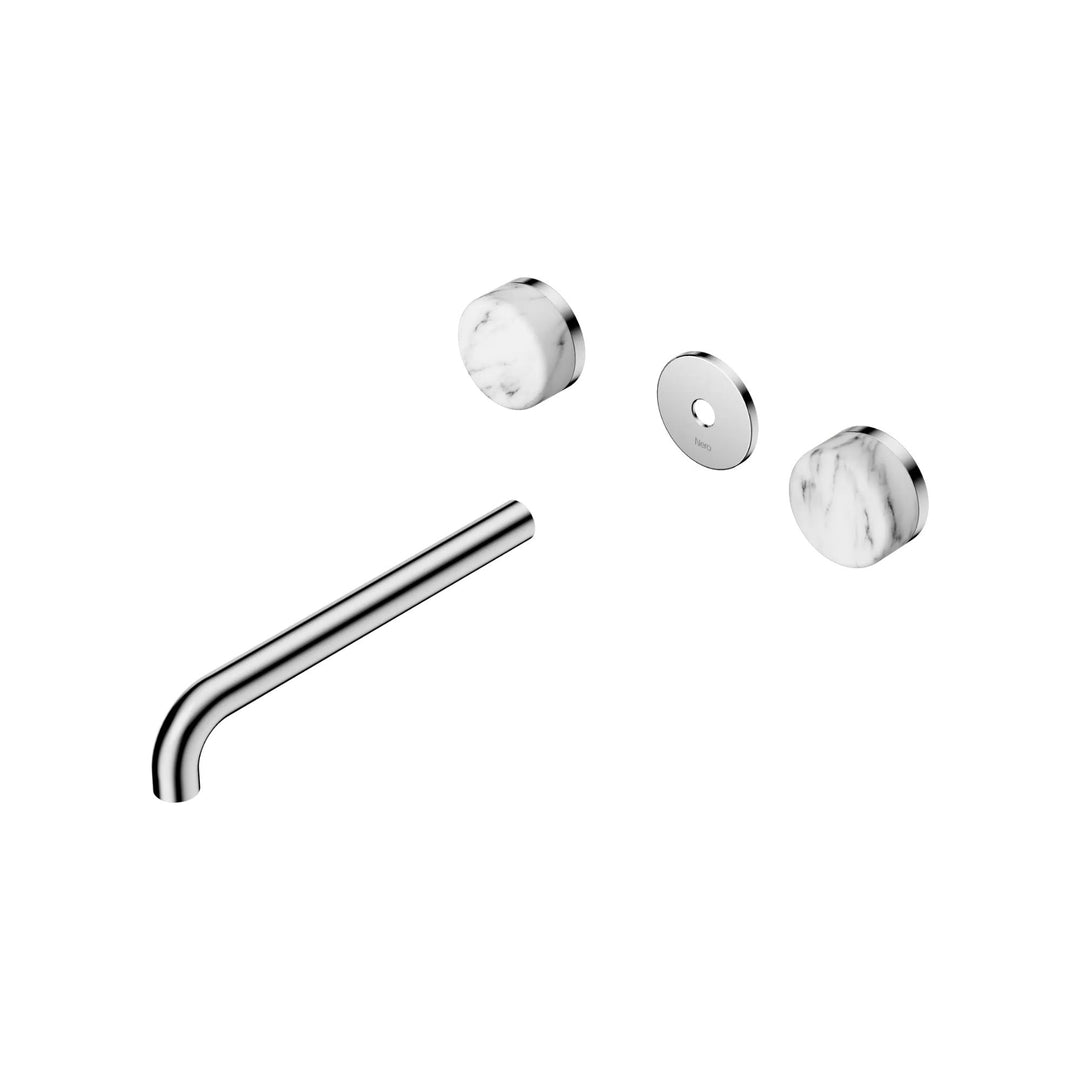 Nero Serenity Wall Basin Set Trim Kit 160/185/220mm - Arabescato Corchia Handle