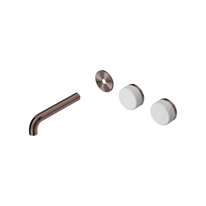 Nero Serenity Offset Wall Basin Set Trim Kit 160/185/220mm - Carrara Handle