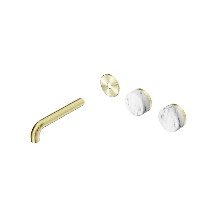 Nero Serenity Offset Wall Basin Set Trim Kit 160/185/220mm - Arabescato Corchia Handle