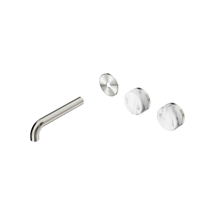 Nero Serenity Offset Wall Basin Set Trim Kit 160/185/220mm - Arabescato Corchia Handle