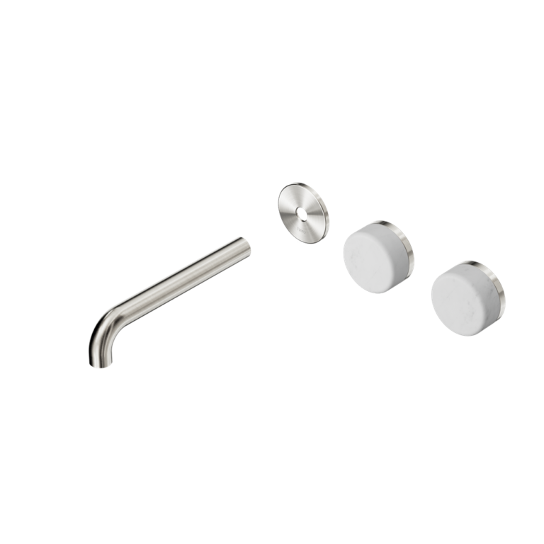 Nero Serenity Offset Wall Basin Set Trim Kit 160/185/220mm - Carrara Handle - Design 10